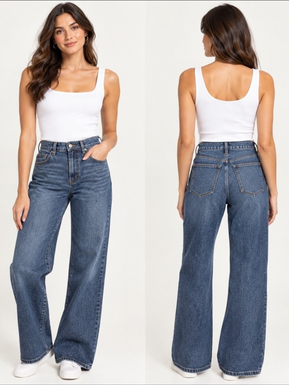 Old Navy High-Rise Curvy Loose Straight Jeans Blue Denim Size 2 Petite NWT